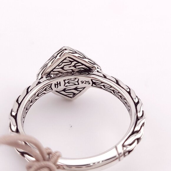 New John Hardy Sterling Silver Hammered Palu Pyramid Chain Band Ring Size 7 - Picture 7 of 10